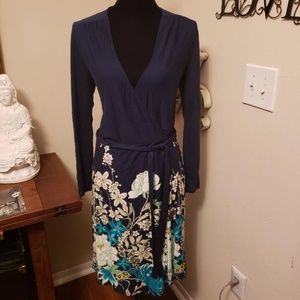 Old Navy - Blue Floral Wrap Dress